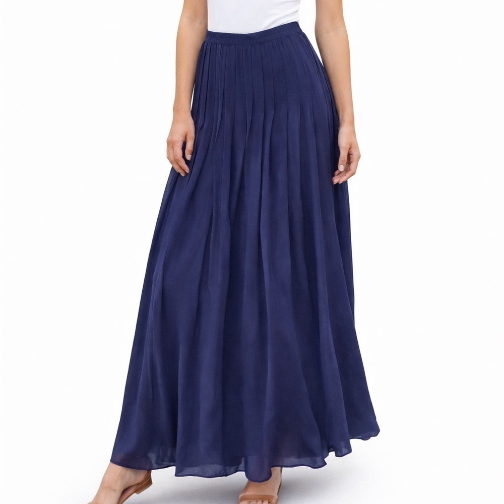 Oscar de la Renta Deep Blue Maxi Skirt, small: see measurements